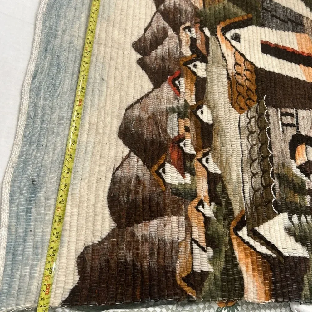 Vintage Peruvian Hand Woven Wall Tapestry 39” X 37”
